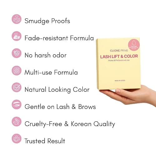 CLIONE PRIME Korean At Home Eye Lash Lift and Tint Kit Professional Brow Lamination and Tint Kit Eye Lash Tint Kit Black Eye Brow Tint Kit thumbnail 8