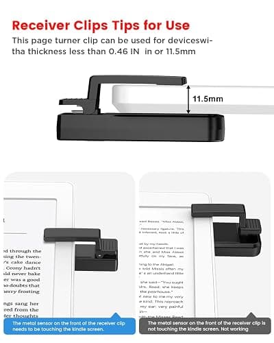 RF Remote Control Page Turner for Kindle Paperwhite Scribe Oasis Accessories, Clicker Page Turner for iPhone,Tablets Reading Camera Video Record Remote Triggers,Black thumbnail 5