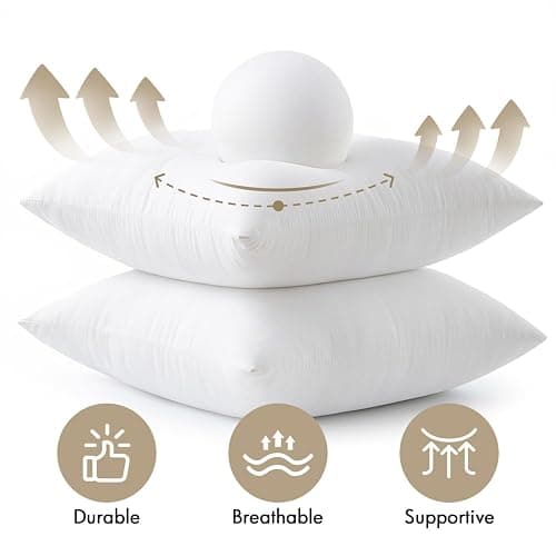 MIULEE Pillows Inserts, Pack of 4 18x18 Inch 100% Virgin Microfiber Filling Throw Pillows for Bed Couch Sofa thumbnail 5