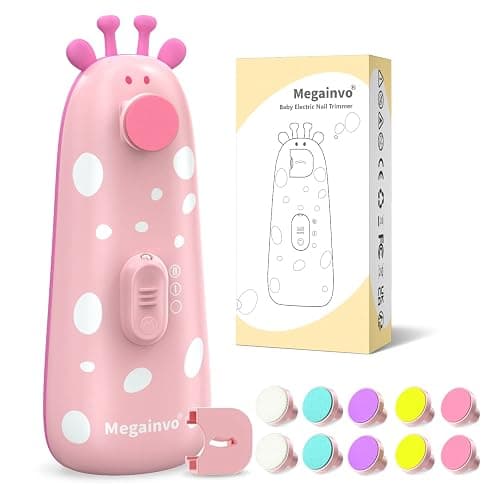 Baby Nagelfeile Elektrisch,Megainvo Baby Nagelscheren Nagelpflegeset Elektrische Nagelfeile Baby Erstausstattung Neugeborene Baby Nail Trimmer Elektrische Baby Nageltrimmer Maniküre Pediküre Set - Rosa - Image 1