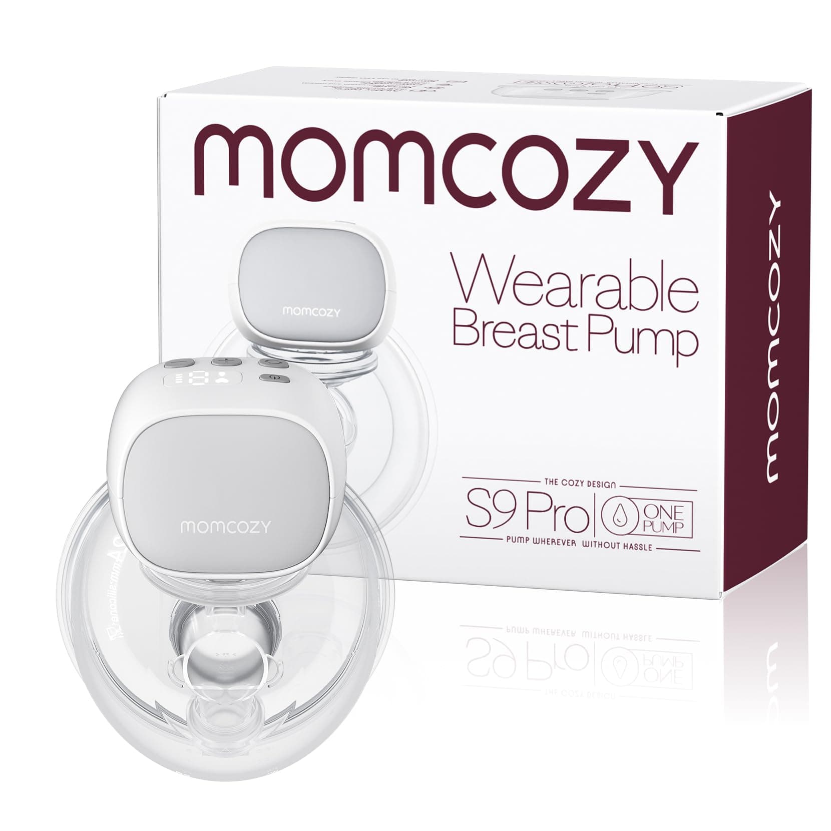 Momcozy Breast Pump Hands Free S9 Pro of Longer Battery Life & LED Display, Wearable Breast Pump Double Portable Electric Breast Milk Pump with 2 Modes & 9 Levels - 24mm, 1 Pack Gray - Image 1