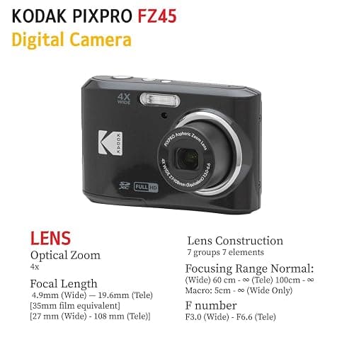 Kodak PIXPRO FZ45 Digital Camera Bundle with Black Point & Shoot Camera Case + Transcend 64GB SD Memory Card + Tri-fold Memory Card Wallet + Hi-Speed SD USB Card Reader + More (Black) thumbnail 8