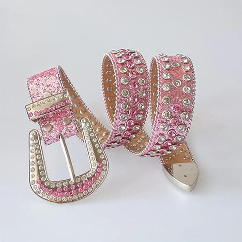 Xpvezl Studded Rhinestone Belt for Women Men - Y2K Style Cowgirl Bling Western Belt for Festivals and Gifts thumbnail 2
