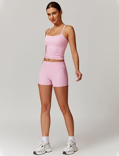 QBGJTD Two Piece Workout Sets For Women Tank Top Matching High Waist Booty Lifting Shorts Gym Yoga Active Wear Outfits thumbnail 5