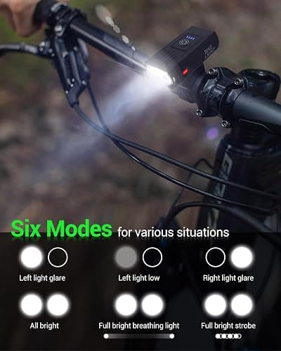 Victoper Bike Light, High Lumens Super Bright Bicycle Lite, 6+4 Modes USB Rechargeable Bike Headlight & Taillight Set, Waterproof Safety Bike Front & Rearlight for Road, Mountain, Night Riding thumbnail 3
