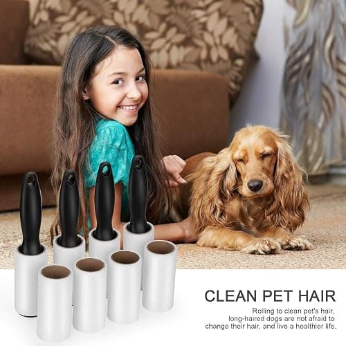480 Sheet Extra Sticky Lint Roller - Pet Hair Remover for Clothes - 4 Handles + 8 Refills Pack thumbnail 7