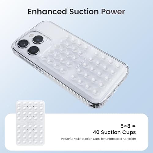 Klearlook Silicone Suction Cup Phone Case Mount Double Sided, Sticky Phone Grip with Higher Suction Power for Cell Phone, Hands-Free Phone Accessories Holder for Selfies and Videos, Transparent thumbnail 4