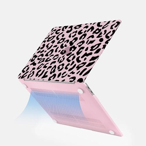 MOSISO Compatible with MacBook Air 13 inch Case 2021 2020 2019 2018 Release A2337 M1 A2179 A1932 Retina Display, Plastic Leopard Grain Hard Shell Case&Keyboard Cover&Screen Protector, Pink thumbnail 5