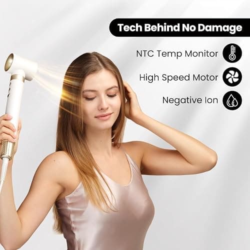 GLAMUP® 6 in 1 Hot Air Styler, Upgraded Long Barrel, Tight Grip, Powerful High Speed Dryer, Volumizer, Blow Dryer Brush, Curling Volumizing Hair Styler Gift Set with Travel Bag thumbnail 5