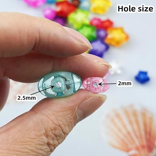 Pinhoollgo 50pcs 18mm Acrylic Star Beads Spacer Beads for DIY Jewelry Making Bracelet Necklace Key Chains Handmade Craft(Mix Colors) thumbnail 2