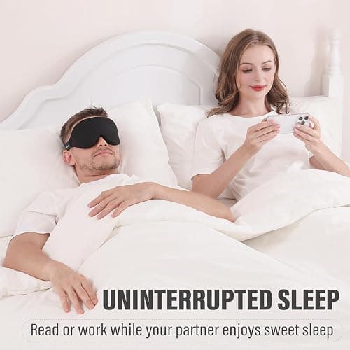 YIVIEW Sleep Mask for Side Sleeper, Complete Light Blocking 3D Sleeping Eye Mask, Soft Breathable Eye Cover for Women Men, Relaxing Zero Pressure Night Blindfold - Black thumbnail 7