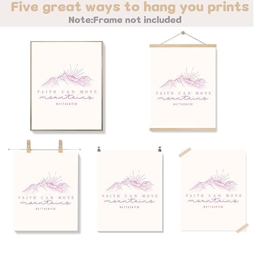 EVER-GOING TUNE Coquette Pink Bible Verse Wall Art Decor Posters Set of 4,Inspirational Scripture Prints,Jesus Wall Art,Minimalist Christian Room Decor for Bedroom/Dorm/Church 10x8 Inch (UNFRAMED) thumbnail 7