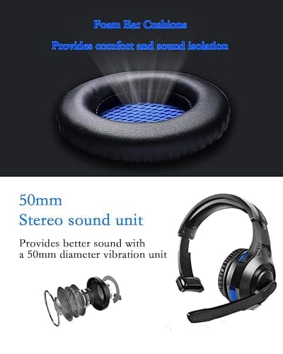 One Ear Headset with Mic for PS5/PS4/Xbox One/Xbox Series X/S/Nintendo Switch/Lite/Steam Deck, Gaming Headphone with Microphone Control, 3.5MM Wired Unilateral Chat Headset for Laptop/Tablets/Phone/PC thumbnail 3