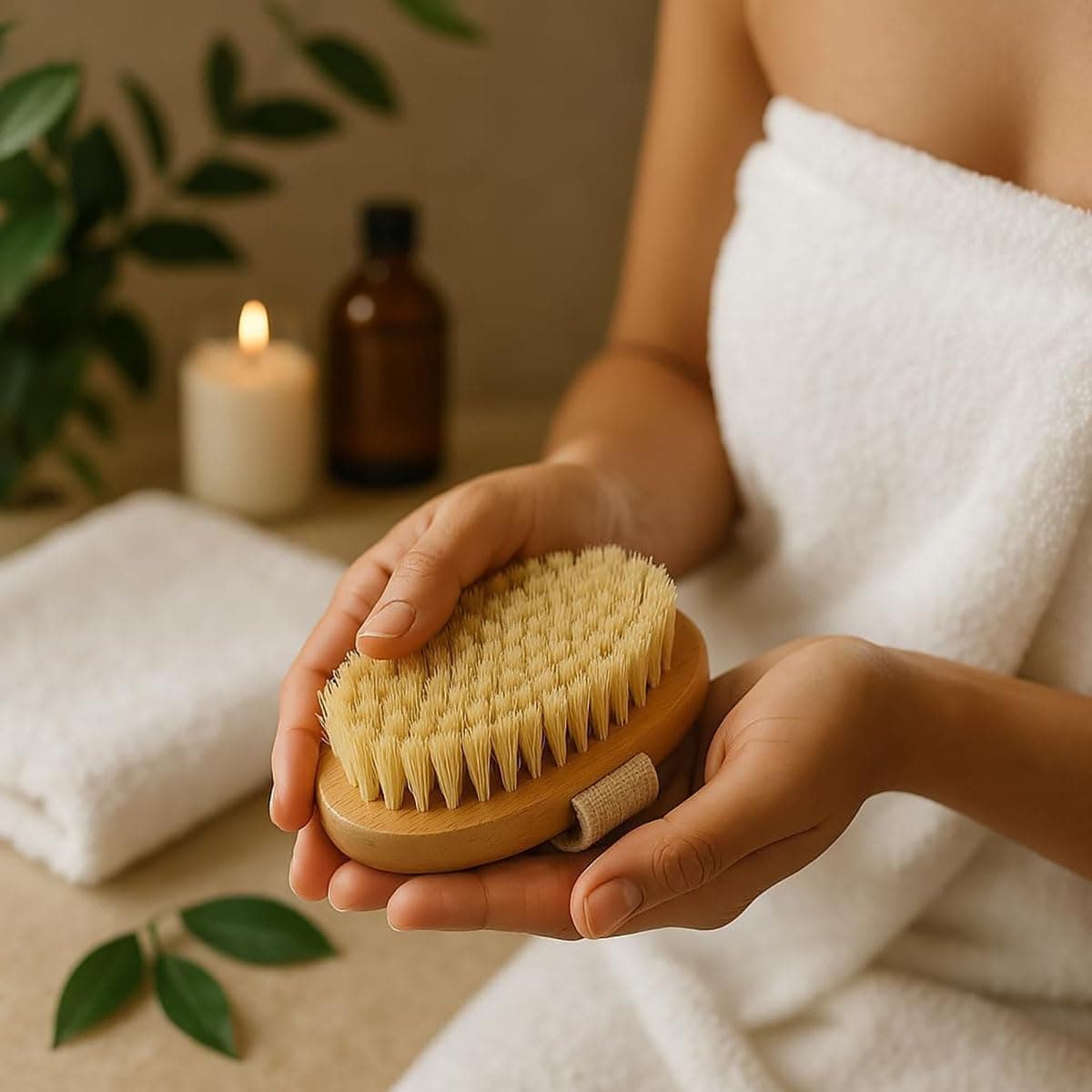 Wzenclave Cepillo Corporal Exfoliante 100% Natural con Mango de Bambú - Libre de Plástico, Cerdas Vegetales para Masaje en Seco, Reduce Celulitis y Mejora la Circulación thumbnail 7