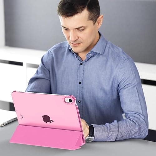 MoKo Hülle für iPad (A16) 11. Generation 11 Zoll 2025, iPad 10. Generation 10,9 Zoll 2022, Schlanke Stand Schutzhülle mit Hart PC Transparent Rückseite, Unterstützt Touch ID, Pfingstrose thumbnail 8