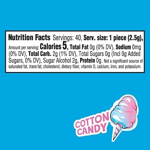Trident Vibes Cotton Candy Sugar Free Chewing Gum, 40 Piece Bottle (Pack of 3) thumbnail 2
