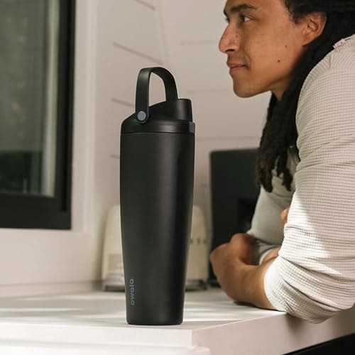 Owala FreeSip Sway Insulated Stainless Steel Water Bottle with Two-Way Spout, Built-In Straw and Bucket Handle, Made for Travel, School, and Sports, 40oz, BPA Free, Leak Proof, Beach House thumbnail 2