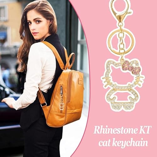 CPJJ 1pcs Kitty porte clef enfant, Or, Cadeaux pour les enfants, les amis et les camarades de classe thumbnail 5