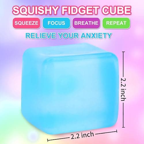 4 Pack Stress Cube Sensory Fidget Toys for Anxiety Stress Relief, Slow Rising Fidget Cube Squeeze Toys, Squishy Cube Filled with Thick Substance, Ice Cube Stress Balls for Adults Kids thumbnail 2