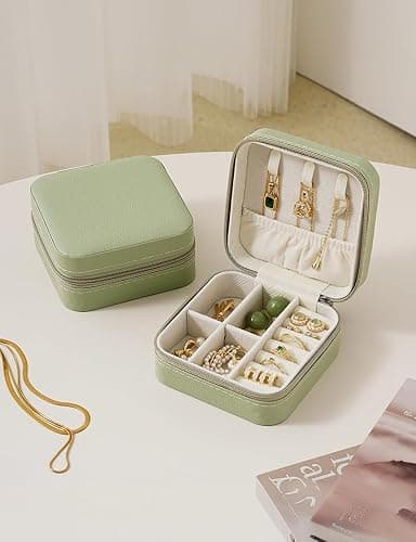 SLOZO Travel Jewelry Case, Travel Jewelry Box, Mini Jewelry Travel Case, Jewelry Organizer Case, Portable Small Jewelry Organizer Storage Boxes - Best Gift for Women Girls. thumbnail 2