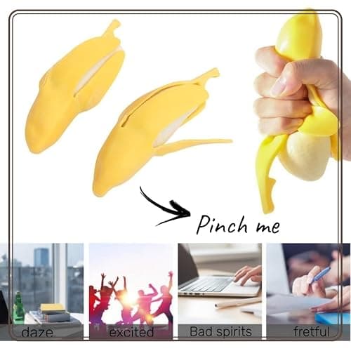 Dhjrefhhd 1Pcs Banana Squeeze Prop Fake Banana Stretchy Fidget Tool Novelty Stress Relief Funny Peeled Fake Banana Fruit Stress Tool Halloween Christmas Party April Fool's Day Decorate thumbnail 4