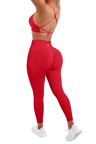 SUUKSESS Women Seamless Workout Sets Strappy Sports Bra High Waist Booty Leggings Outfits thumbnail 4