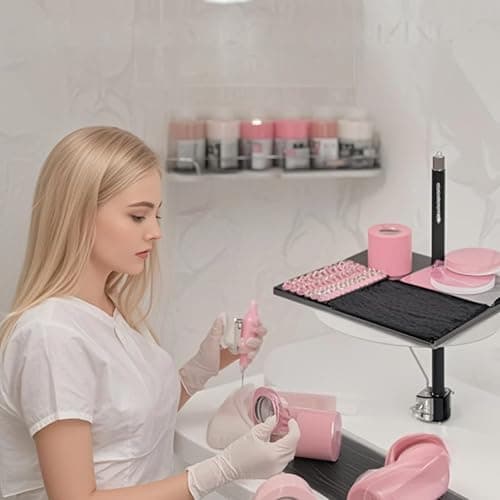 Lash Tray Holder Adjustable Lash Trays Organizer Attachment with Phone Holder Functional Eyelash Trays for Lash Techs Lash spa salon Lash Extension Supplies 10.6"x 8" thumbnail 7