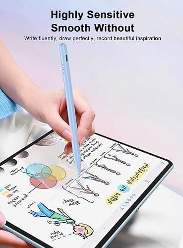 Stylus Pen for Android, A11+/A9+ Pencil Power-Display Android Tablet Pen 4 POM Tip Rechargeable Stylus Pen for iPhone 6-17, Samsung Galaxy Tab A11/A9, Switch, Other Smartphone and Tablet Devices-Blue thumbnail 7