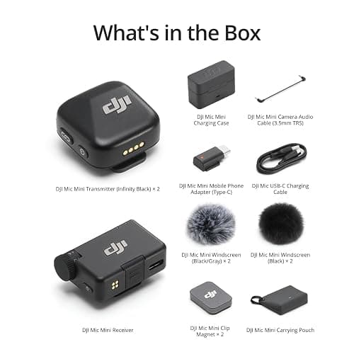 DJI Mic Mini (2 TX + 1 RX + Charging Case), Wireless Lavalier Microphone for iPhone/Camera/Android, Ultralight, Detail-Rich Audio, 48h Use, Noise Cancelling, Automatic Limiting, Vlog, Streaming thumbnail 6