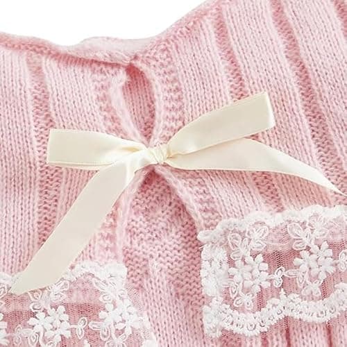 Women Off Shoulder Sweater Top Y2K Aesthetic Long Sleeve Lace Trim Knit Pullover Sweater Cutecore Kawaii Clothes thumbnail 5