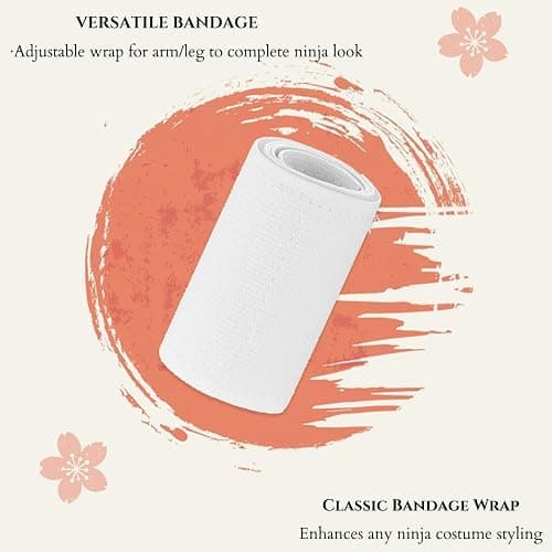 OOHGLITZ 7-Piece Anime Cosplay Kit, ABS Plastic Ninja Kunai (5.1") Throwing Stars/Shuriken(3.5") Toy Set with Pouch and Bandage for Anime Fans, Martial Arts Props Black thumbnail 4
