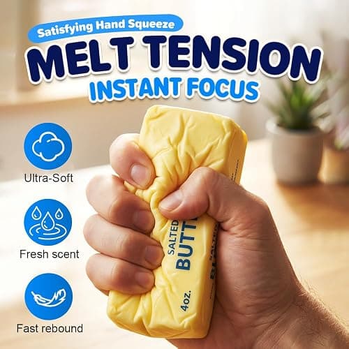 2Pcs Butter Squishy, Slow Rising Squishy, Taba Squishy, Stress Balls, Stress Relief & Fidget Toys for ADHD, Party Favor Gift thumbnail 5