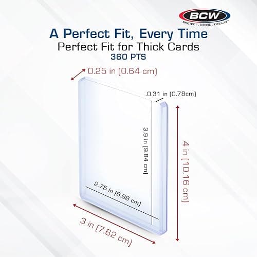 BCW Thick Card Topload Holder | Holds Relic, Patch, and Jersey Cards | Protective Card Sleeves for Collectibles and Trading Cards | Protective Rigid Plastic Display Card Holder (240 pt. / 7 MM) thumbnail 2
