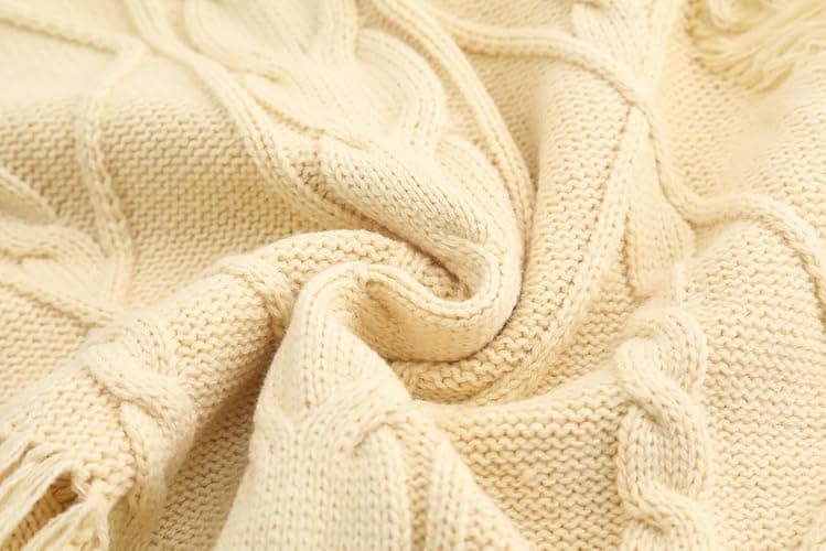 GABERLY Oversized Distressed Cable Knit Sweater Pullover with Frayed Edges Vintage Style Fall Winter Knitwear for Women thumbnail 5