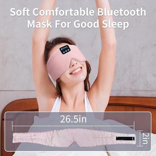 Joythink Sleep Headphones Bluetooth Sleep Mask Silk Kids Children Headband Earphones Bluetooth Eye Mask for Sleeping On Side Blackout Soft Sleep Earphones Music Eye Cover thumbnail 8
