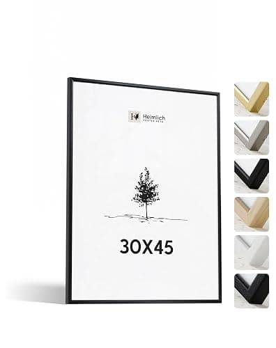Heimlich® - Bilderrahmen - 30x45 cm, Aluminium Metall, Schwarz - Kleiner Posterrahmen mit Kunststoffabdeckung - Nur zur Wandmontage - Image 1