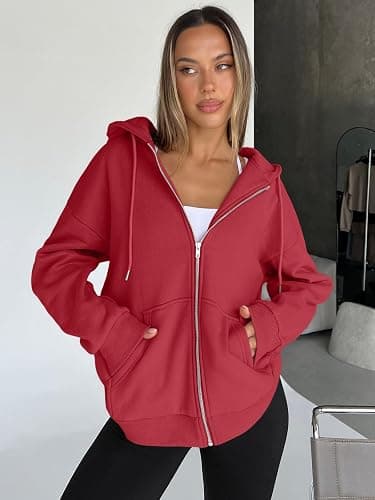 Trendy Queen Womens Zip Up Hoodies 2026 Oversized Sweatshirt thumbnail 3