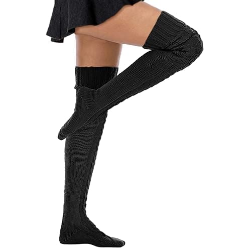 Buauty Women's Cable Knitted Boot Socks Extra Long Thigh High Winter Stockings Over Knee Leg Warmers thumbnail 2
