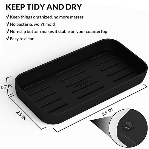 LMQML Soap Dispenser - 2 Pack, Antique Design Thick Glass Hand Soap Dispensers with Sturdy Tray; 304 Rust Proof Stainless Steel Black Pump, 12Pcs Stickers, for Kitchen, Bathroom thumbnail 5