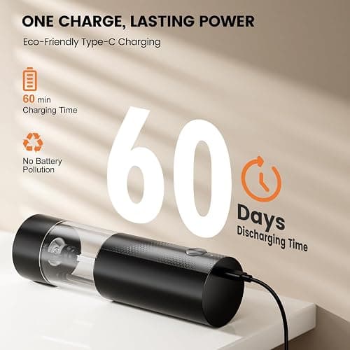 Electric Salt and Pepper Grinder Set - Rechargeable Automatic Salt and Pepper Shakers, Kitchen Appliances with External Adjustable Coarseness, Large Capacity, Housewarming Birthday Gifts for Women Men thumbnail 2