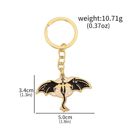SONGCHANGJEWELRY Black Dragon Keychain Inspired by Fourth Wing – Fantasy Book Accessory with Gold Finish – Gothic Silhouette Pendant for Fans & Collectors thumbnail 7