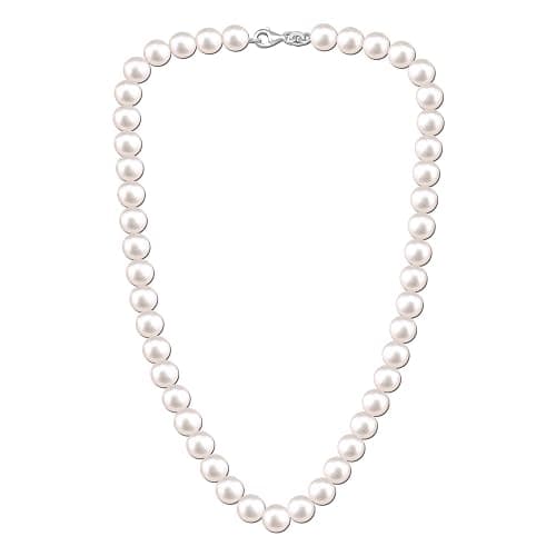 LeCalla 925 Sterling Silver Pearl Necklace Jewelry | Strand Wedding Prom Bridal Pearls Jewelry | Trendy Hypoallergenic Simulated Pearl Pendant Necklace for Women - Image 1