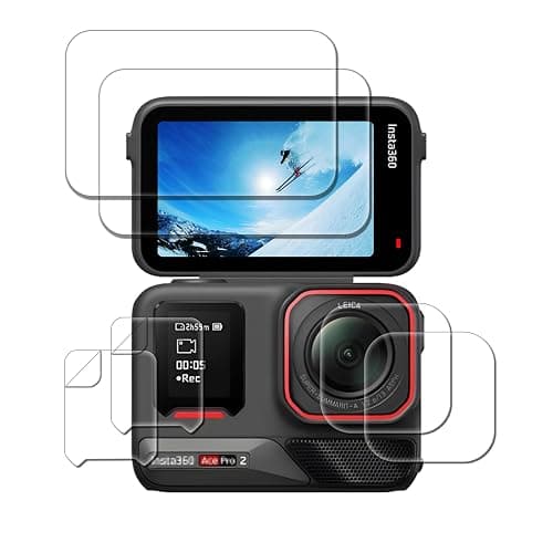 iDaPro [2 Pcs]Screen Protector for Insta360 Ace Pro 2+[2Pcs]Lens Protector for AcePro 2 Lens+[2Pcs]PET(Not Glass) for Insta 360 Ace Pro2 Front Screen,Tempered Glass,9H Hardness,Anti-Scrach,Anti-Bubble - Image 1