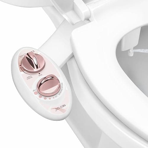 LUXE Bidet NEO 120 - Bidet Attachment for Toilet Seat, Rose Gold | Non-Electric, Single Nozzle, Self-Cleaning, Adjustable Water Pressure, Rear Wash - Image 1
