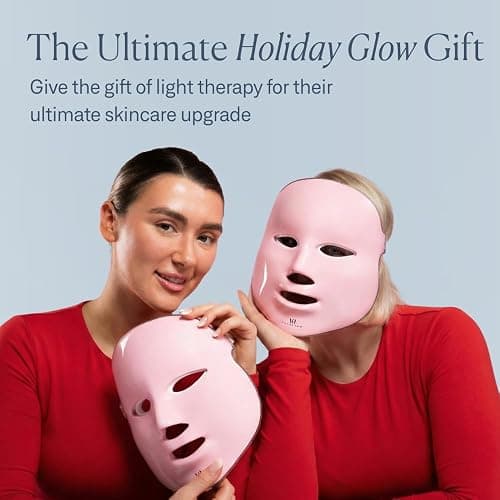VogueNow LED Face Mask Light Therapy Premium Spa Kit (4 Pcs) - With Ultrasonic Scrubber, Ultrasonic Brush & Green Tea Serum - 7 Colors (Blue & Red) Light Therapy Mask - Christmas Gifts for Women thumbnail 4