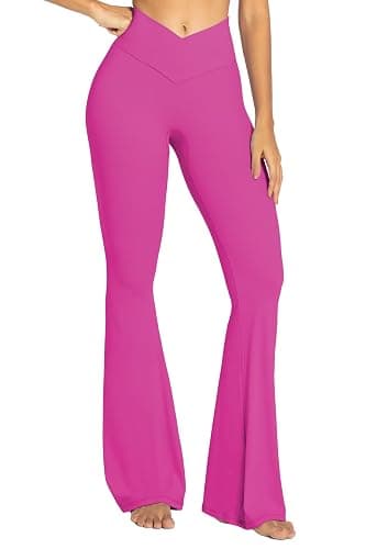 Sunzel Womens Flare Leggings No Front Seam Flare Yoga Pants with Tummy Control Crossover High Waist - 28" / 30" / 32" / 34" thumbnail 2