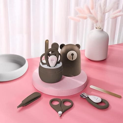 6-in-1 Baby Grooming Set, Natural Wooden Hairbrush and Comb, Nail Clippers,Nail Scissors, Nail File and Tweezers for Kids and Newborns in Nice Gift Box thumbnail 2