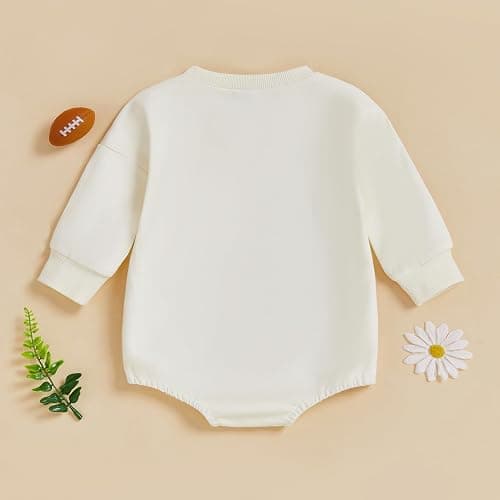 xkwyshop Newborn Infant Baby Boy Girl Football Outfit 1st Football Season Long Sleeve Sweatshirt Bubble Romper Clothes Fall thumbnail 7