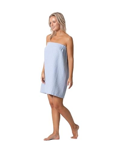 Turkish Linen Women’s Waffle Spa Body Wrap with Adjustable Closure thumbnail 4