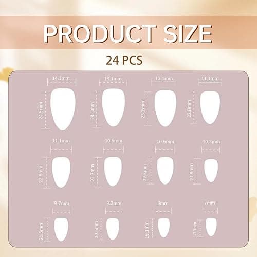 Auroriel 24 Stück Medium Almond Press on Nails Blau French Tip mit 3D Blumen & Gold Seestern Rhinestones Wiederverwendbare Acrylic Fake Nails Full Cover für Frauen Sommer Strand Hochzeit Party thumbnail 2
